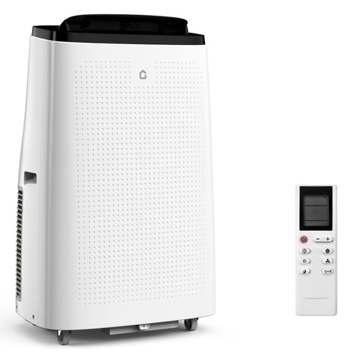 Portable Air Conditioners, 14000 BTUs Portable AC Unit 3 in-1 Cooling, Dehumidifier & Fan, Standing A/C Portable Air Conditioner for Room Up to 750 Sq. Ft, 24H Timer, Window Kits, Black&White Cover