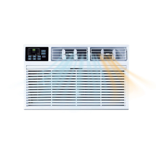 Whirlpool 10,000 BTU 230V Through-the-Wall Air Conditioner with Supplemental Heat, Dehumidifier and Remote, Wall AC Unit for Apartment, Living Room and Medium Rooms up to 450 Square Feet in White
