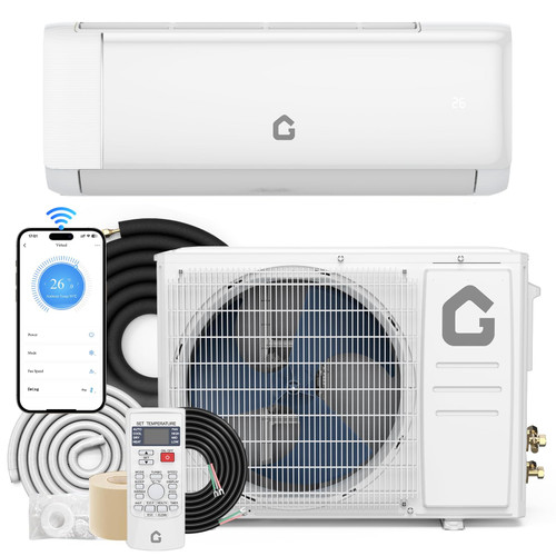 18.5 SEER2 Mini Split AC, 230V 9000 BTU Mini Split Heating and Coolings up to 450, Inverter Mini Split System w/Wifi,Remote Control, Low Nosie,Mini Split Air Conditioner for Home