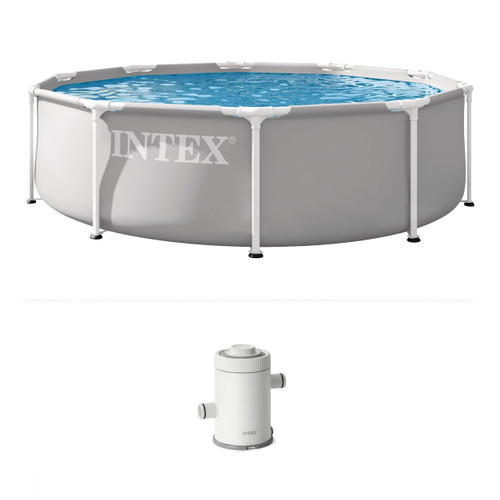INTEX 26701EP 10Ft X 30In Prism Frame Premium Above Ground Swimming Pool Set with Filter Pump