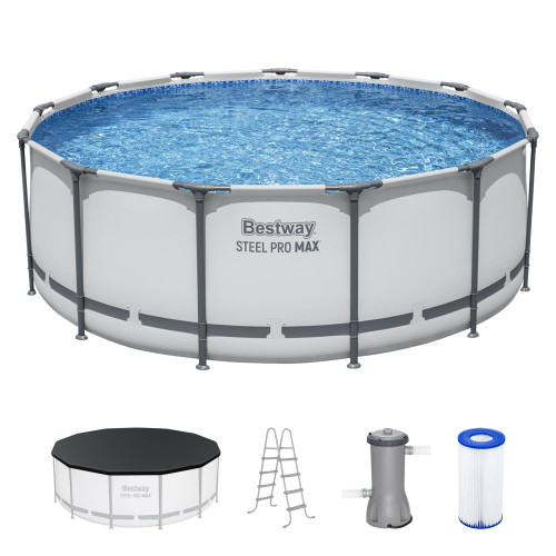 Bestway Steel Pro MAX 13' x 48" Above Ground Pool, Round Metal Frame Outdoor Swimming Pool Set with Filter Pump