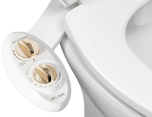Bidet Attachment for Toilet Seat, Adjustable Water Pressure, Rear Wash (Gold)