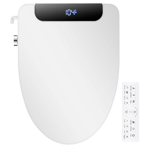 Bidet Toilet Seat, Elongated, Warm Water with Air Dryer, Heated Seat and Slow Close Lid