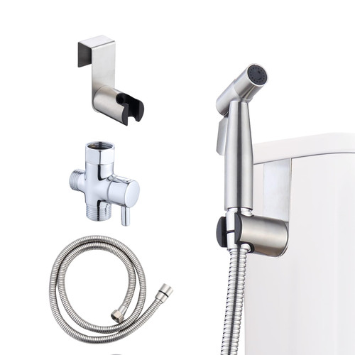 Bidet Sprayer for Toilet & Bathroom, Adjustable Water Pressure Spray Gun with 304 Stainless Steel Hose