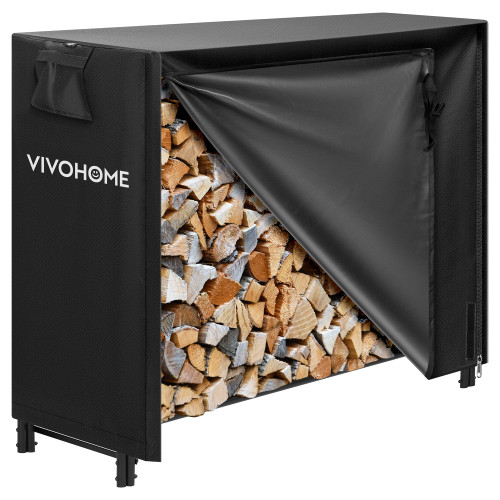 VIVOHOME 4ft Heavy Duty Indoor Outdoor Firewood Storage Log Rack