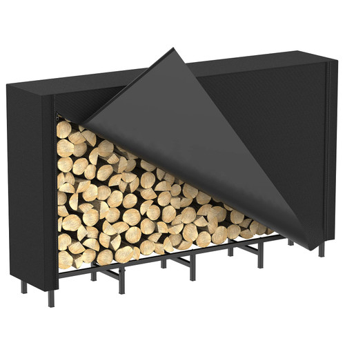 Firewood Rack Outdoor with Cover 5.3ft Firewood Log Rack for Fireplace Wood Storage