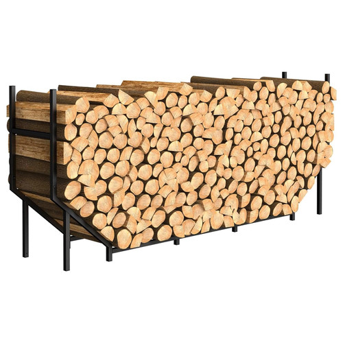 Ebeneze 5.9ft Firewood Rack Holder, Outdoor Indoor Heavy Duty Metal Wood Stand
