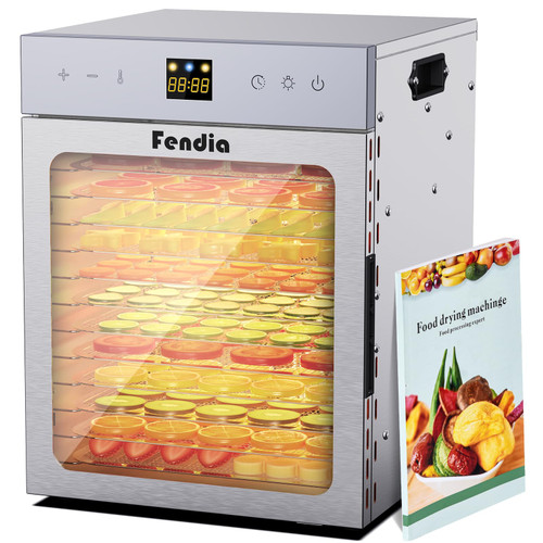 Food Dehydrator for Jerky, 12 Stainless Steel Trays, 1200W Fruit Dehydrator