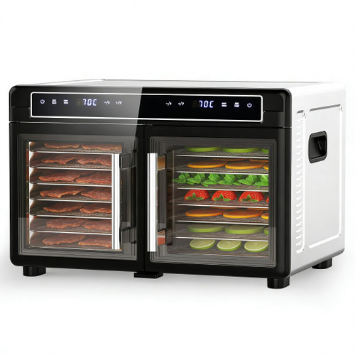 Food Dehydrator, Dual Chamber Design - Independent Temp Control - Flavor Separation