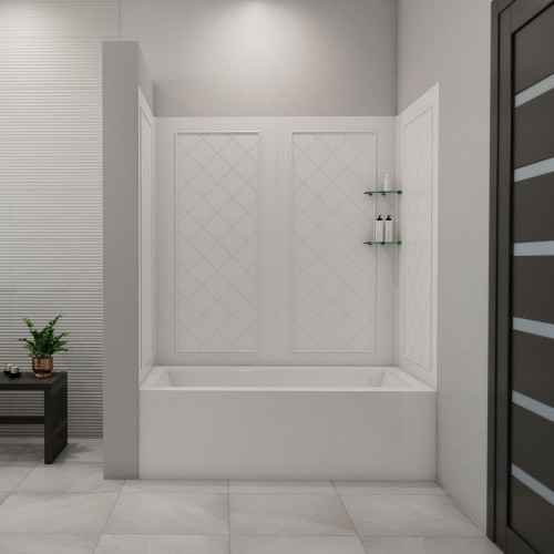 H Acrylic Backwall Kit In White, SHBW-1360603-01