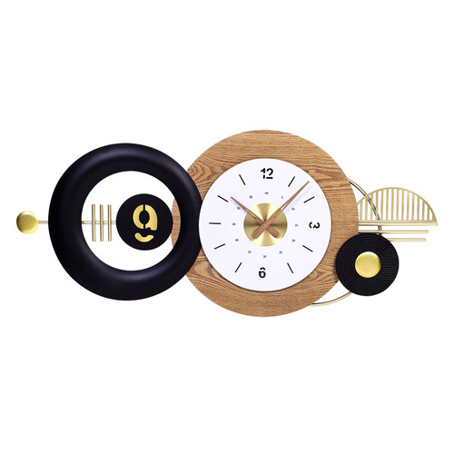 AXAORIRA 38x17 Inches Wall Clock Battery Operated Silent Non-Ticking, Modern Large Decorative Analog Clocks for Living Room, Bedroom, Apartment - Abstract Art Home & Office Decor, Easy to Read