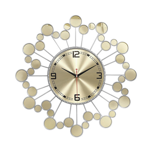 PSYCHE GOD 23 Inch Large Metal Wall Clock Silent Non‑Ticking Battery Operated Modern Starburst Decorative Clock for Living Room Bedroom Kitchen Office
