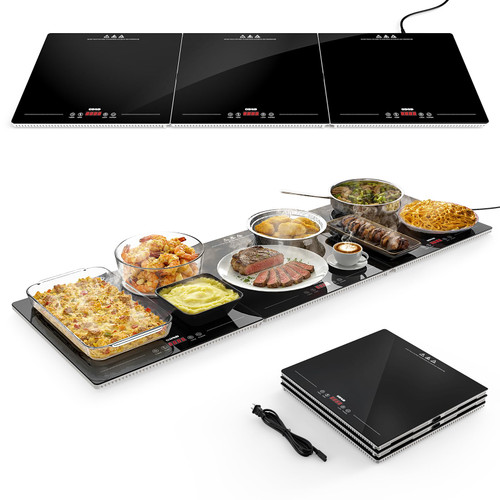 ODSD Food Warmers for Parties Buffet, 3-in-1 Electric Warming Tray with Independent Temp Control