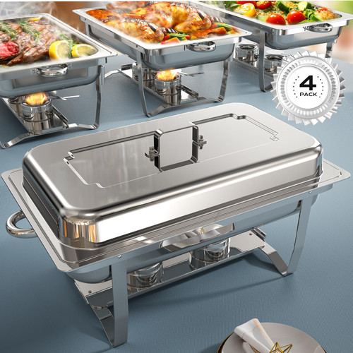 9QT, [Rolled Edge Finger Protection] Buffet Servers and Warmers for Any Party