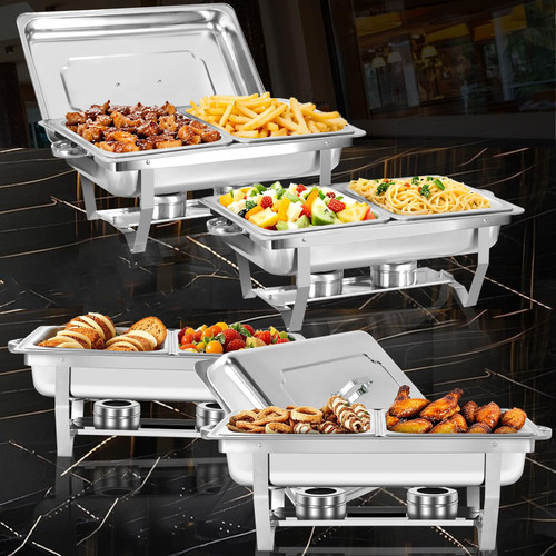 4 Pack Chafing Dishes Chafers and Buffet Warmers Sets, Food Warmer