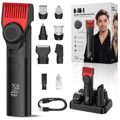 Trimmer for Men, Cordless Waterproof Grooming Kit with Travel Lock, 2-Speed Rechargeable