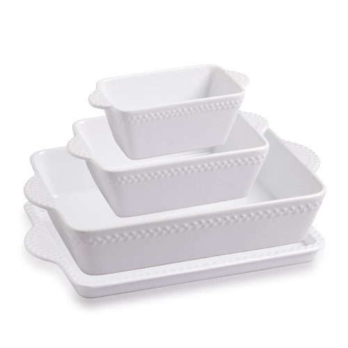 Sweejar Ceramic Baking Dish Lasagna Pans with Trivet, Rectangular Bakeware for Cooking