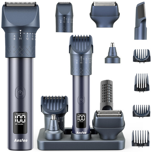 Professional 5-in-1 Hair Clippers with 20 Precision Dial Lengths, Electric Razors for Men IPX7