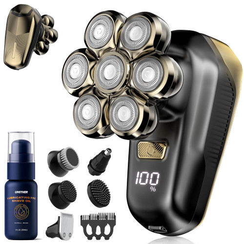 Shaver Heads, Wet Dry Waterproof Bald Head Trimmer Kit for Women & Men
