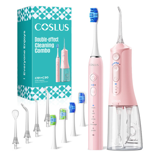 Electric Toothbrush with Water Flosser Combo: Portable Oral Clean Kit for Teeth