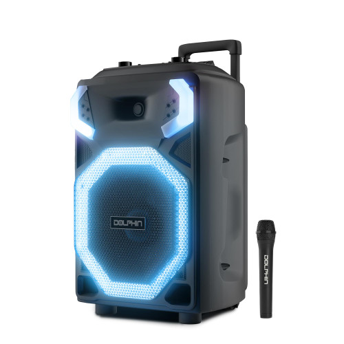 Dolphin X-BASS Portable Party Bluetooth Speaker with Bass Boost, LED Lights, & 100 RMS Watts of Power, 25-Inch Tall