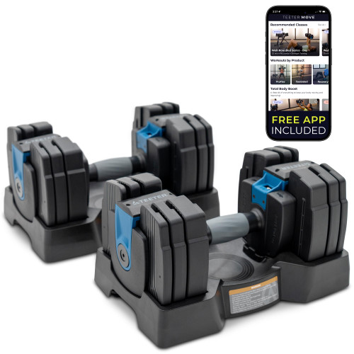 Teeter ProFlex 432 Adjustable Dumbbell Weight Set, 8 in 1 Free Weights 4 to 32lb, Quick-Set Grip Handles, Home Gym Space Saver (New in 2024)