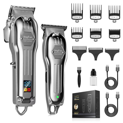 Hair Clippers for Men - Cordless Clippers & Trimmers Set with LCD Display