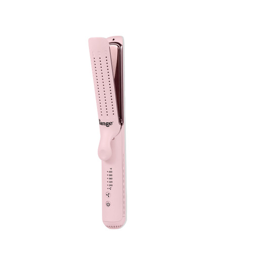 0° Airflow Titanium Styler Blush | 2-in-1 Flat Iron Straightener & Curling Iron | 1” Wide Titanium
