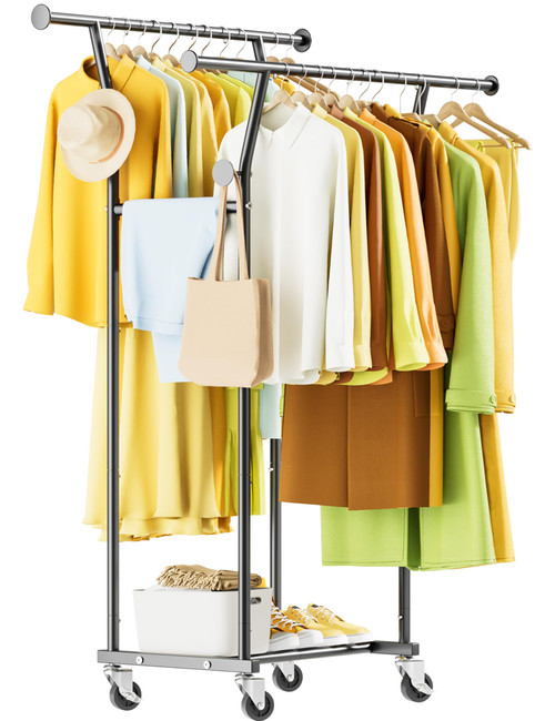 Portable Garment Rack Sturdy Closet Rack Trending Coat Rack for Laundry Bedroom Living Room