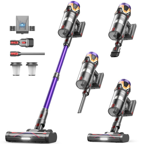 Cordless Vacuum Cleaner 55Kpa/650W/70Mins,1.8L Self Standing Stick Vacuum,Upgraded Vacuum Cordless with Hurricane Mode