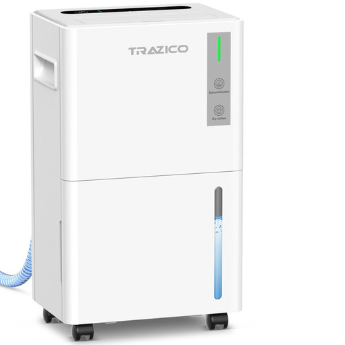 1500 Sq.ft Dehumidifier for Basement, Trazico 21 Pint Quiet Dehumidifiers for Home with Drain Hose, Smart Humidity Control, 3 Modes