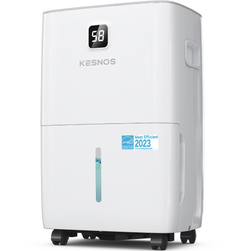 Kesnos 150 Pints Dehumidifier for Basement & Home with Drain Hose, Front LED Display and 2.11 Gal Water Tank, Ideal for Spaces up to 7,500 Sq