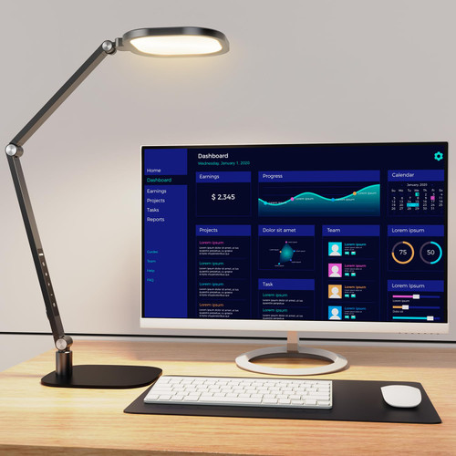 LED Desk Lamp for Home Office – Professional Eye-Caring Soft Diffused Light, Dimmable Desk Lamp with Adjustable