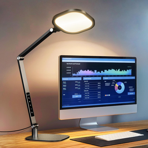 LED Desk Lamp for Home Office, 15W Computer Zoom Lighting with CRI >95, Memory & Timer Function