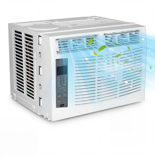 Towallmark Window Air Conditioner 6000 BTU - Cools Areas Up to 250 Sq. Ft., with Dehumidifier, Fan, ECO Mode, Auto-Restart & 3 Speeds​ for Home