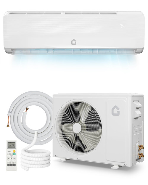 18000 BTU Mini Split Air Conditioner - 19 SEER2 Ductless Inverter AC with 208-230V, Cools Up to 1250 Sq. Ft, Built-in Heat Pump System, White