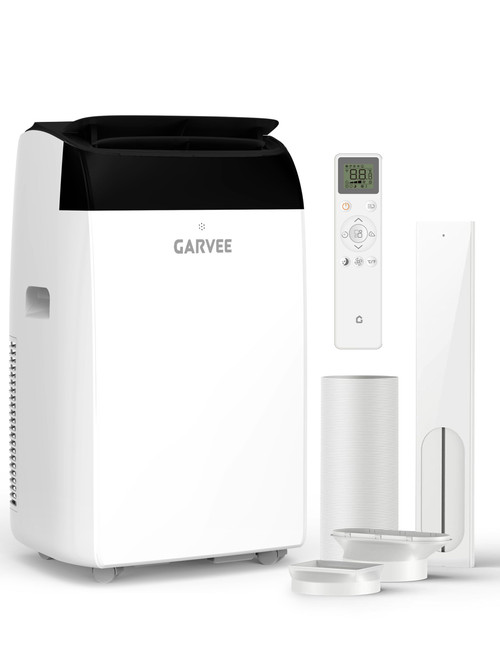 Garvee 14000 BTU Portable Air Conditioner, 3-in-1 Indoor AC Unit with Cooling, Dehumidifier, Fan, 24-Hour Timer, Follow Me Function, Remote Control & Complete Window Kit – Cools Rooms Up to 750 Sq. Ft