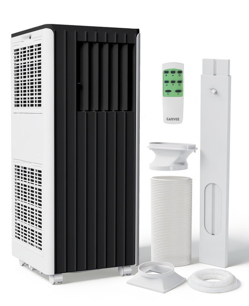 Garvee 8000 BTU Portable Air Conditioner, 3-in-1 Cooling, Dehumidifier & Fan for Rooms Up to 350 Sq. Ft. | Sleep Mode | Energy-Saving 24-Hr Timer | AC Unit w/Remote & Full Window Kit, Black Top, 115V