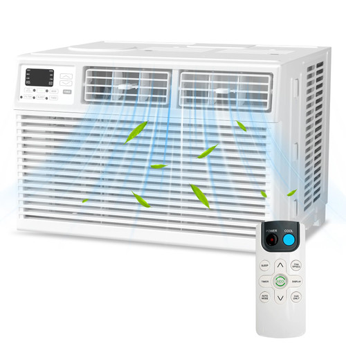 Electactic Window Air Conditioner 10,000 BTU, Air Conditioner Window Unit Up to 450 Sq.Ft,3 Fan Speeds,Easy Install,Energy Efficient,Washable Filter,White
