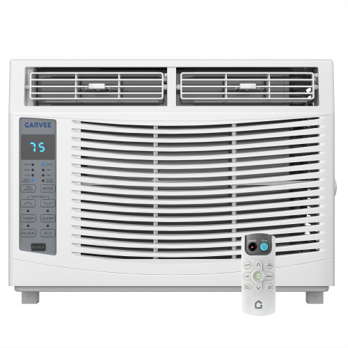 Garvee 6000 BTU Window AC Unit with Remote Control, Cools Rooms up to 250 Sq Ft, 3 Cooling & Fan Speeds Quiet Operation, Digital Display WIFI, Easy Install Kit, for Bedroom, Office