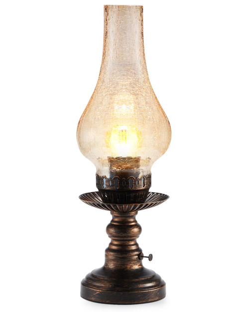 UMEXUS Vintage Rechargeable Cordless Table Lamp with Dimmer & Touch Control, Small Battery Powered Lights, Amber Hand-Blown Glass Retro Farmhouse Lamp for Bedroom, Living Room, Dining Table, Kitchen