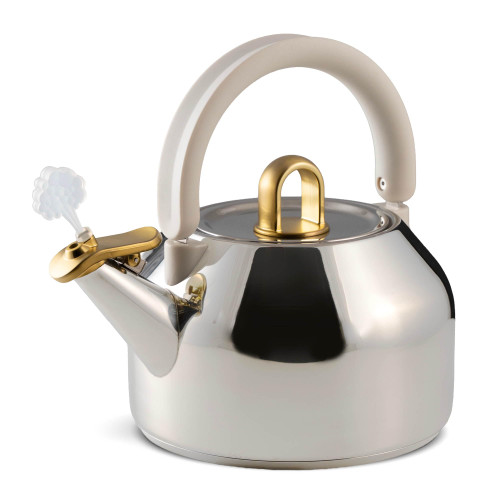 Michael Graves Steamy Whistling Tea Kettle – 2.2 Quart Stainless Steel Stovetop Kettle