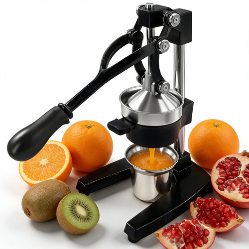 Manual Fruit Juicer Hand Press - Effortless Cast Iron Citrus Squeezer for Home
