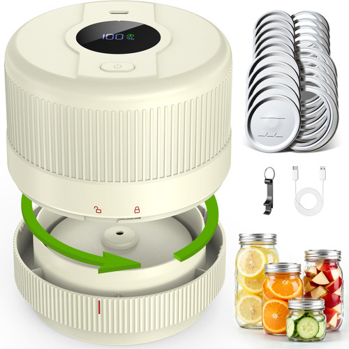 Mason Jar Vacuum Sealer Kit, Electric Sealer for Wide and Regular Mouth Mason Lids