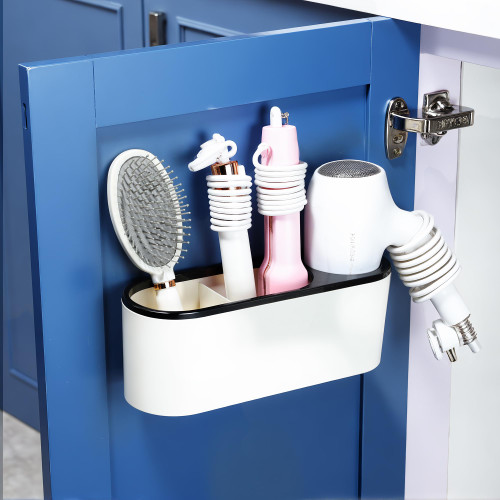 Hair Dryer Holder Self-Adhesive, 3-in-1 Hair Tool Organizer Bathroom Organizer Wall