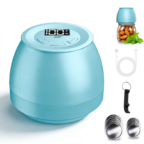 Electric Mason Jar Vacuum Sealer, Rechargeable Vacuum Sealing Kit for Wide & Regular Mouth Mason Jars