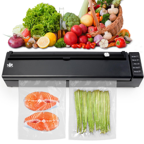 Vacuum Sealer for Dry/Moist Food Storage to Extend Fresh, With 1 Air Hose for Containers and Mason Jars