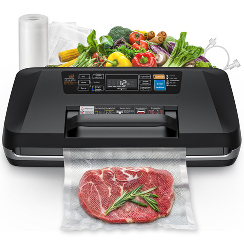 Full Automatic Commercial Grade Sealer for Wet/Dry Food, Built-in Cutter