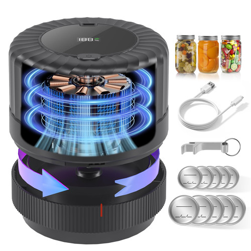 Mason Jar Vacuum Sealer, Electric Vacuum Sealer for Jars with Wide and Regular Mouth Mason Lids