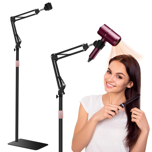 Hair Dryer Stand, 1.68M Height Adjustable, Hands Free Blow Dryer Holder with Heavy Base, 360 Degree Rotating,